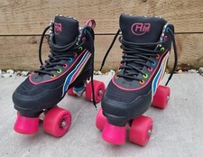 SFR Rio Quad Roller Skates UK3 Kids Black & Pink