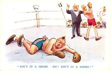 Comic Postcard C1930 Boxing