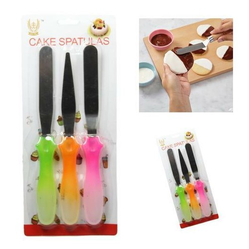 3pc stainless steel spatula - steel,
