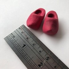 Dolls house red clogs wooden - house,