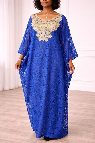 Women blue lace - women’s, kaftan