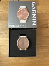 GARMIN Vivomove Style White / Rose Gold Touch Screen Smart watch VGC
