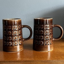 Pair Of Vintage Holkham Pottery Mugs Tankards