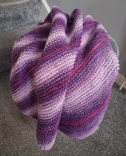 Hand knitted purple ombre baby - hand,