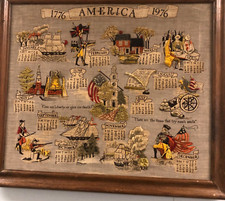 US BICENTENNIAL SOCIETY EMBROIDERED CREWEL  CALENDAR ERICA WILSON