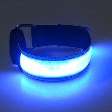 2xBLUE LED Safety armbands USB