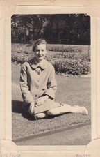 Vintage c1940s Photograph Teenage Girl Sitting In Garden - R.Edge Bolton