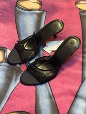 ZARA Black Heeled Sandals, Size UK8