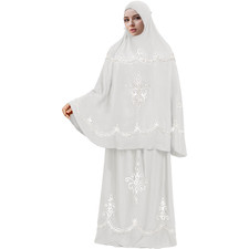 White MUKENA Embroidered