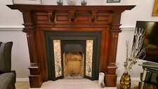 ANTIQUE MAHOGANY FIRE SURROUND