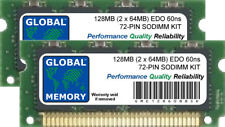 128MB (2 x 64MB) 60ns 72-PIN EDO SODIMM MEMORY RAM KIT FOR LAPTOPS/NOTEBOOKS