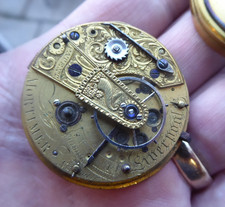 ANTIQUE GENTS LIVERPOOL WINDOWS JEWLING SYSTEM FUSEE VERGE POCKET WATCH MOVEMENT