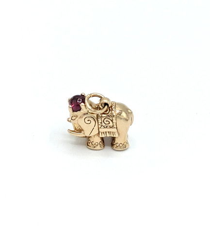 14k gold elephant - elephant, charm