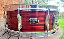 Vintage Olympic Premier Red Silk 8 Lug Snare Drum 14"x 5.5" Mid 1960's