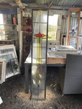 Antique Art Deco Stained Glass Window Set In Double Glazing