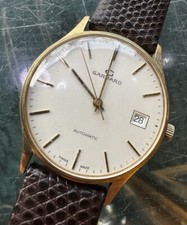 MENS GARRARD 9CT GOLD DATE