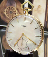 '35 ANTIQUE SOLID 18K GOLD MAPPIN & WEBB ART DECO WATCH  ORIGINAL BOX MOP  DIAL