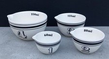 JAMIE OLIVER * FOUR CERAMIC MEASURING BOWLS * 60 ml * 80 ml * 125 ml * 250 ml 