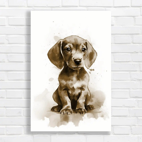 Watercolor dachshund puppy - dachshund,