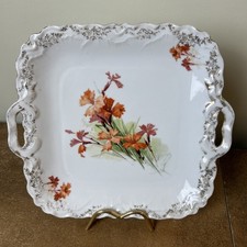 Antique Continental Porcelain, Bone China Cake or Sandwich Serving Plate, 25cm