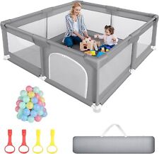 Baby Playpen For Baby And Toddlers, including 50 Ocean Balls - 4 Pull Rings