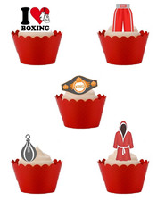 Cake Toppers Boxing Sport Themed 30 Stand Up Edible Wafer Paper Decorations