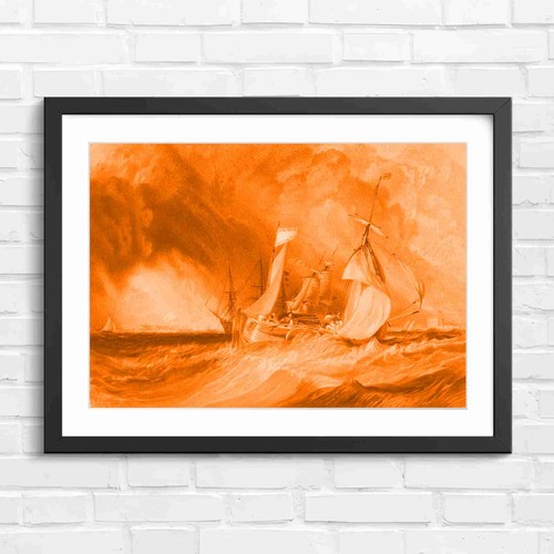Dramatic vintage sailing ship - dramatic,