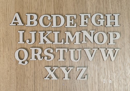 Wooden letters sizes - wooden, 3cm