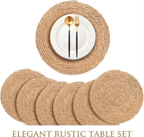 Set round woven placemats - set,
