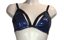 Blue & Black PVC Bra Peephole