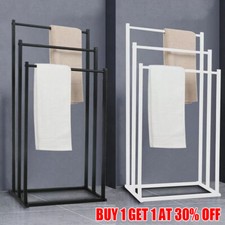 Steel 3 Tier Free Standing Towel Holder Rail Stand Unit Rack Storage Bathroom