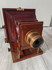 J. Lancaster & Son Antique  Instantograph  Field Camera Mahogany And Brass