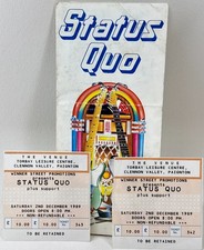 1989 Vintage Status Quo Plus Support Music Concert Tickets Torbay Paignton