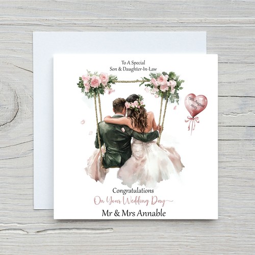 Wedding day card personalised - day,