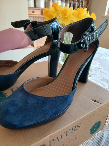 Footglove navy blue suede - &s,