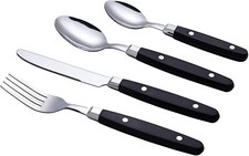 Exzact 24 PCS Cutlery Set with Rivet Craft Handles Retro Style Stainless Steel