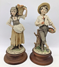 Florence Giuseppe 1982 G Armani Capodimonte Figurine "Boy & Girl Apple Picking"