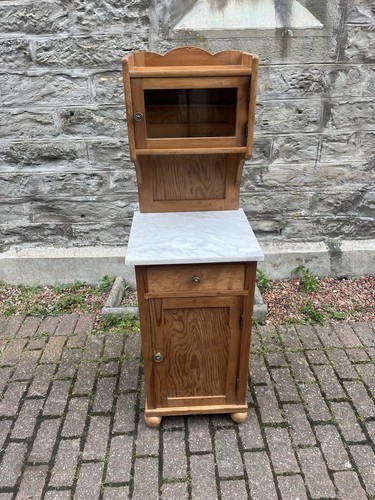 Antique pine bedside cabinet - cabinet, /