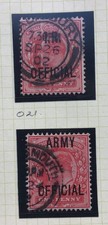 GB KEVII 1d Scarlet Inland Revenue/Army Officials SG O21 /SG 049 -Good Used, CDS