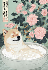 Japanese Akita in Bath metal sign, Akita Sign, Akita Plaque