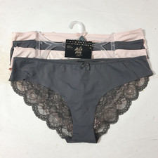 NEW 4x Belle Vere Notte Undies Sz XL Grey Pink 4-Pack Lace Underwear Brief Plus
