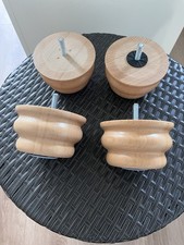 Solid Natural Oak Bun Feet Set for Sofa 4pc