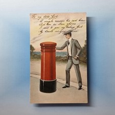 Red Pillar Post Box Postcard