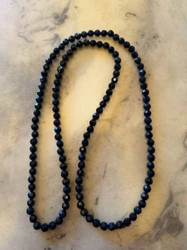 Vtg black faceted bead - vtg,