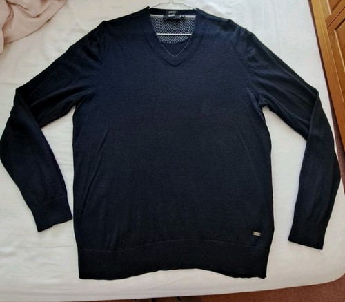 Boss dark navy blue neck - navy, v-neck