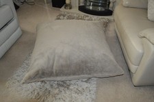 KELLY HOPPEN large luxury faux fur cushion 100cm x 100cm taupe