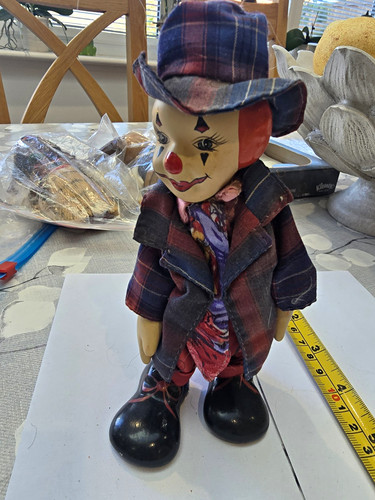 Vintage clown doll tartan - 8",