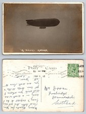 A Naval Airship - WW1 Royal Navy Military - RP Postmarked Portsmouth, 1916