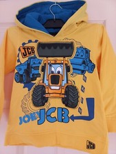 JCB HAPPY YELLOW HOODIE NEW, size 5-6 years old, COTTON JERSY