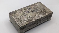 Antique 1868-1912 Japanese Metal Box with Eagle and Chrysanthemums